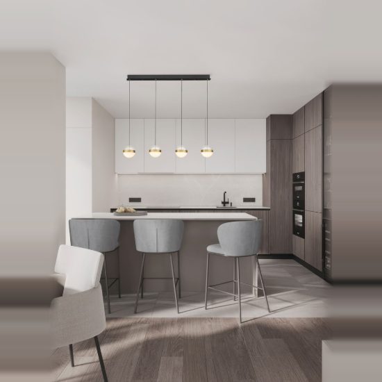 Lampadario a sospensione per sala da pranzo oro ottone led 36w 3000k dimmerabile
