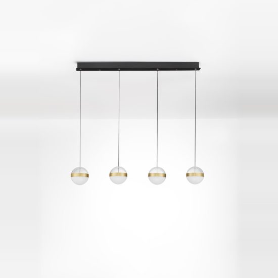 Lampadario a sospensione per sala da pranzo oro ottone led 36w 3000k dimmerabile