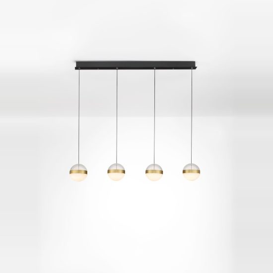 Lampadario a sospensione per sala da pranzo oro ottone led 36w 3000k dimmerabile