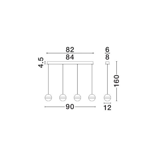 Lampadario a sospensione per sala da pranzo oro ottone led 36w 3000k dimmerabile