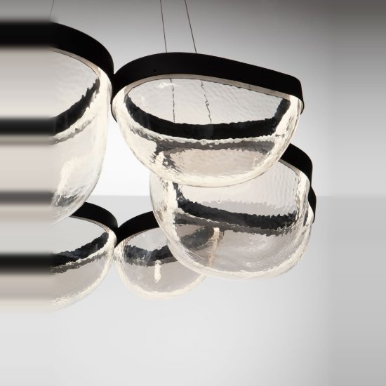 Lampadario a sospensione per soggiorno moderno nero led 65w 3500k dimmerabile