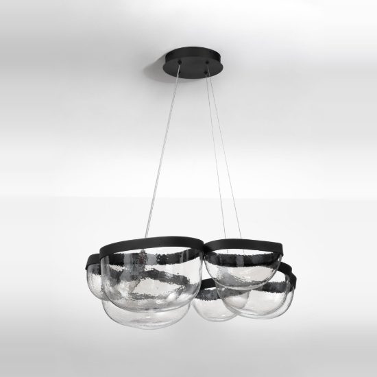 Lampadario a sospensione per soggiorno moderno nero led 65w 3500k dimmerabile