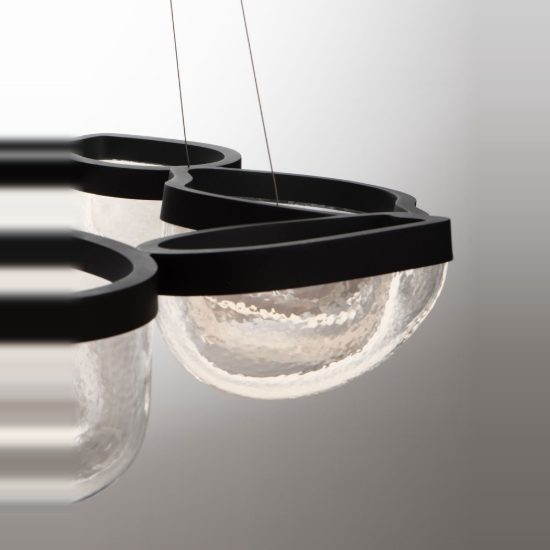 Lampadario a sospensione per soggiorno moderno nero led 65w 3500k dimmerabile