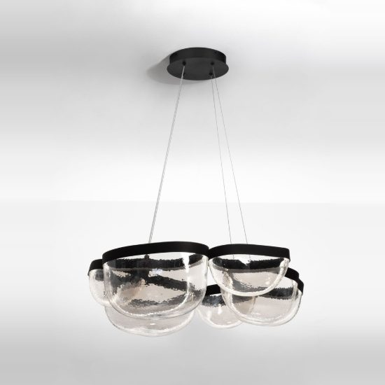 Lampadario a sospensione per soggiorno moderno nero led 65w 3500k dimmerabile