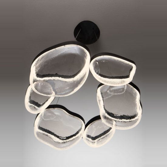 Lampadario a sospensione per soggiorno moderno nero led 65w 3500k dimmerabile