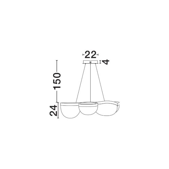 Lampadario a sospensione per soggiorno moderno nero led 65w 3500k dimmerabile