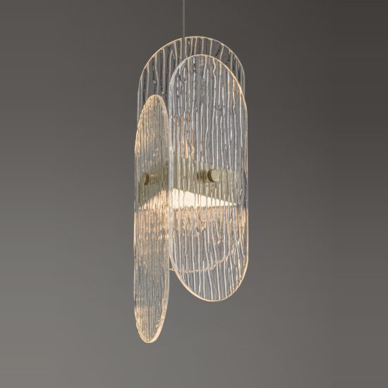 Lampada moderna oro ottone vetro a sospensione led 9w 3000k dimmerabile