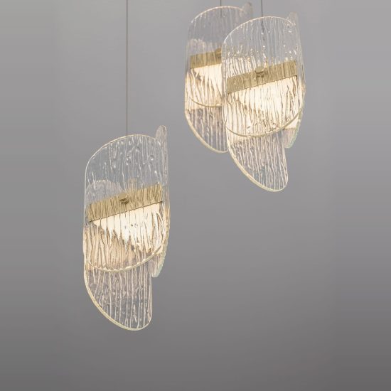 Lampadario led 20w 3000k dimmerabile per camera da letto contemporanea a sospensione oro ottone