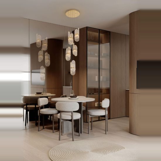 Lampadario per salone moderno a sospensione oro ottone led 34w 3000k dimmerabile