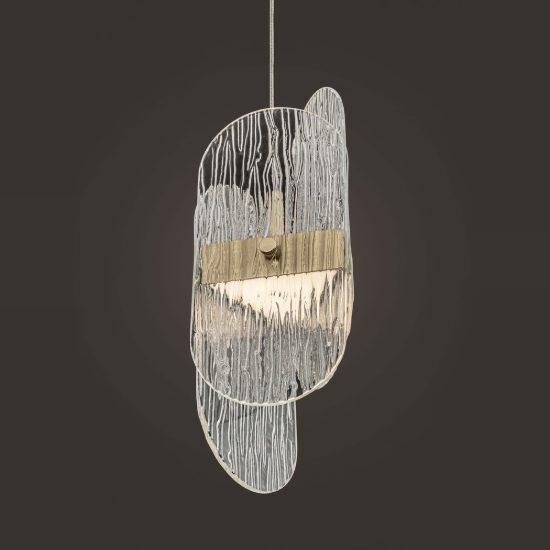 Lampadario per sala da pranzo moderna oro ottone a sospensione led 34w 3000k dimmerabile