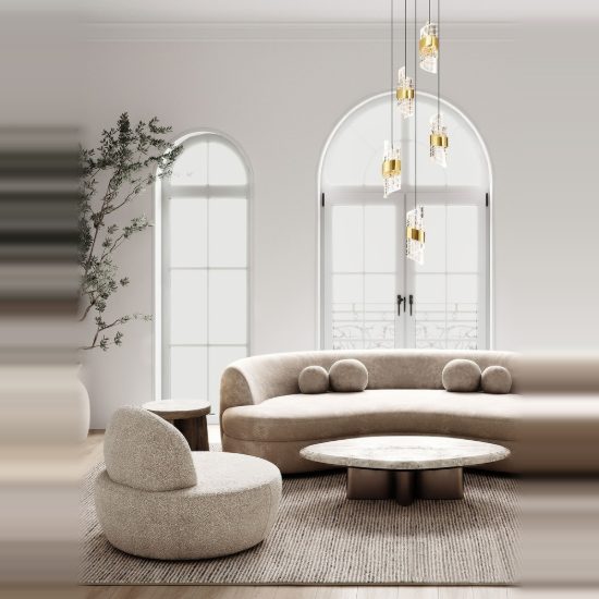 Lampadario per salotto moderno cilindrico oro nero a sospensione led 41w 3000k