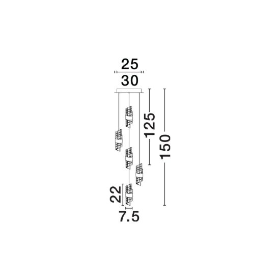 Lampadario per salotto moderno cilindrico oro nero a sospensione led 41w 3000k