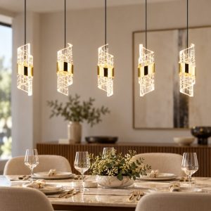Lampadario per sala da pranzo moderno cilindrico oro nero a sospensione led 41w 3000k