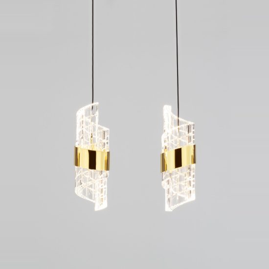 Lampadario per sala da pranzo moderno cilindrico oro nero a sospensione led 41w 3000k