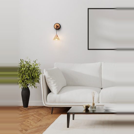 Applique per camera da letto moderna elegante oro rosa nero led 7w 3000k
