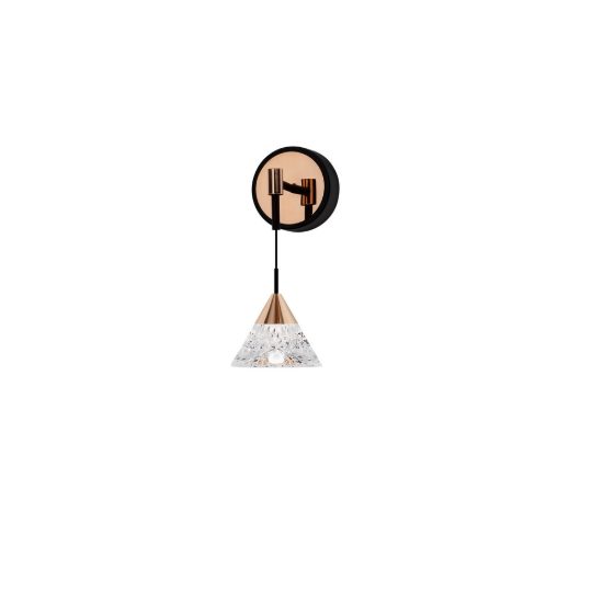 Applique per camera da letto moderna elegante oro rosa nero led 7w 3000k