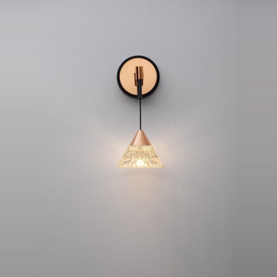 Applique per camera da letto moderna elegante oro rosa nero led 7w 3000k