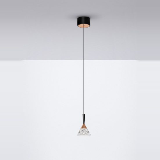 Lampada per cucina moderna a sospensione conica oro rosa led 7w 3000k