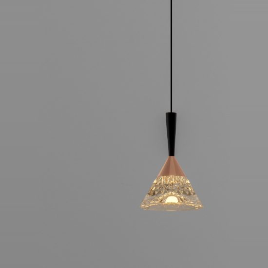 Lampada per cucina moderna a sospensione conica oro rosa led 7w 3000k