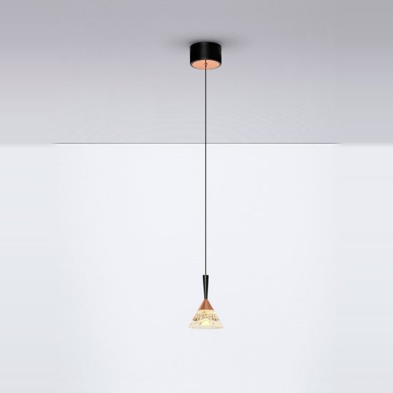 Lampada per cucina moderna a sospensione conica oro rosa led 7w 3000k