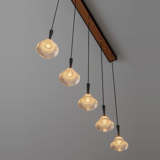 Lampadario a sospensione per tavolo cucina moderno oro rosa led 30w 3000k dimmerabile