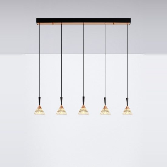 Lampadario a sospensione per tavolo cucina moderno oro rosa led 30w 3000k dimmerabile