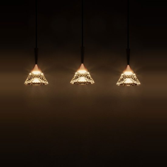 Lampadario a sospensione per tavolo cucina moderno oro rosa led 30w 3000k dimmerabile