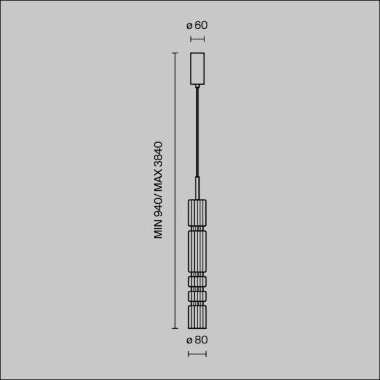 Maytoni ordo lampada per cucina moderna cilindrica nero a sospensione led 8w 3000k