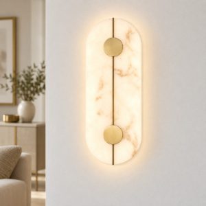 Applique effetto alabastro design elegante led 19w 3000k oro ottone