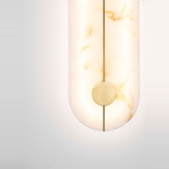 Applique effetto alabastro design elegante led 19w 3000k oro ottone