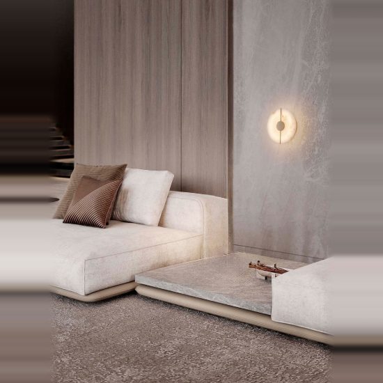 Applique da parete oro ottone effetto alabastro led 12w 3000k