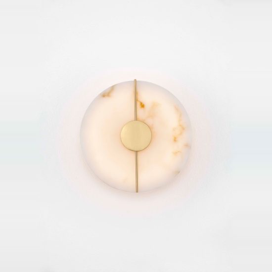 Applique da parete oro ottone effetto alabastro led 12w 3000k