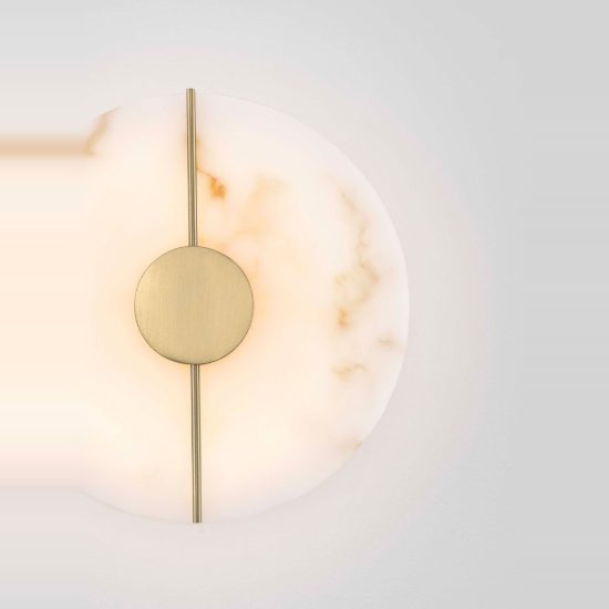 Applique da parete oro ottone effetto alabastro led 12w 3000k