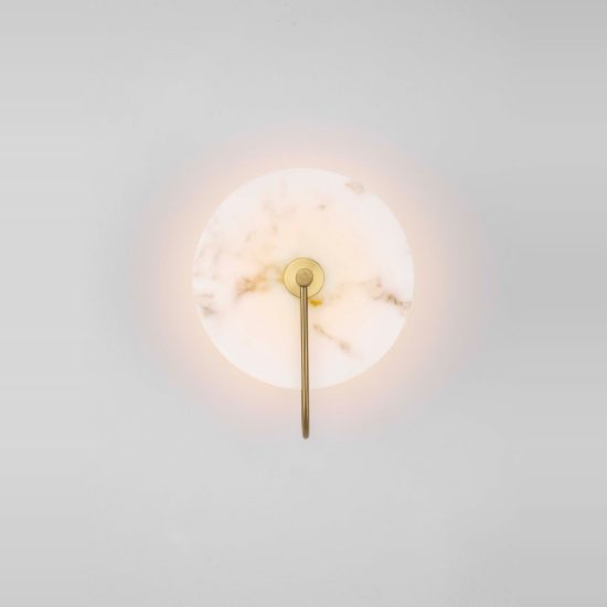 Applique led 6w 3000k da parete per salotto oro ottone effetto alabastro
