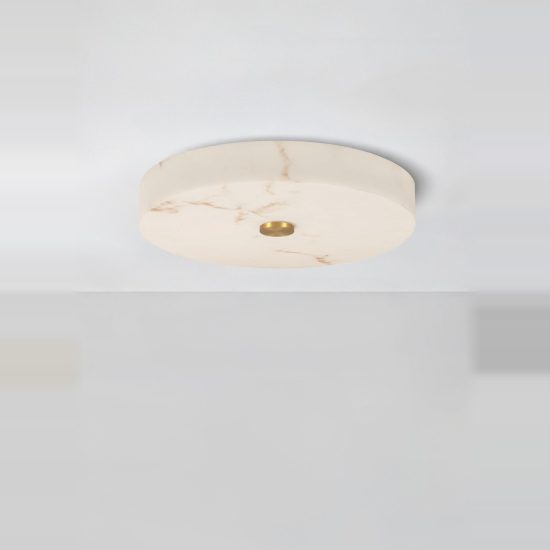 Plafoniera per cucina  disco oro ottone led 28w 3000k effetto alabastro