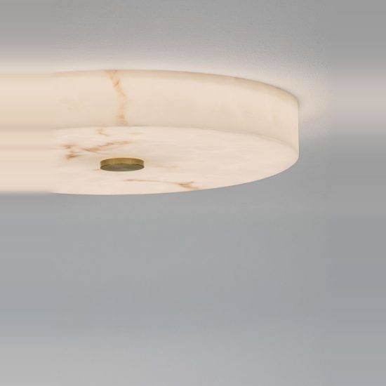 Plafoniera per cucina  disco oro ottone led 28w 3000k effetto alabastro
