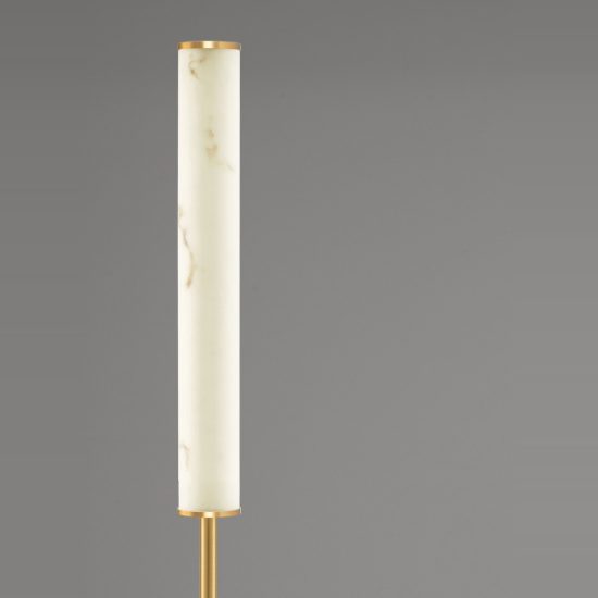 Piantana effetto alabastro cilindro elegante oro ottone led 20w 3000k