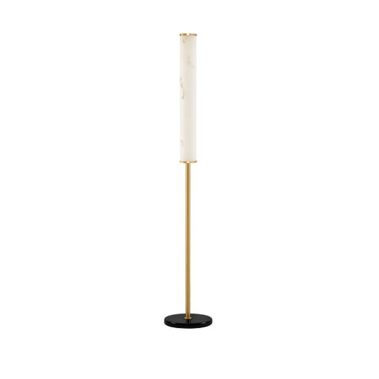 Piantana effetto alabastro cilindro elegante oro ottone led 20w 3000k