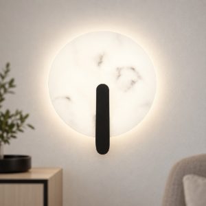 Applique led 6w 3000k da parete effetto alabastro nero