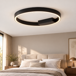 Maytoni rim plafoniera per camera da letto moderno nero led 24w dimmerabile