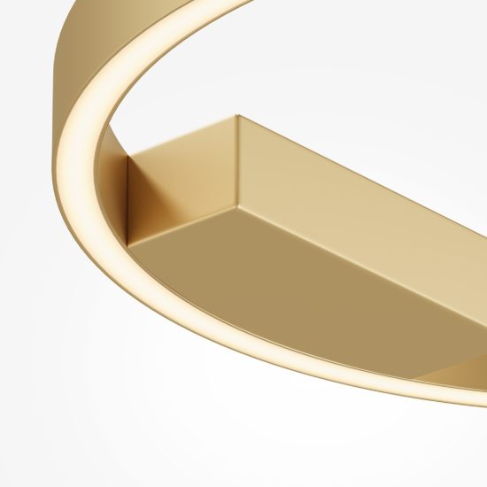 Maytoni rim plafoniera led 24w dimmerabile per camera da letto moderna ottone