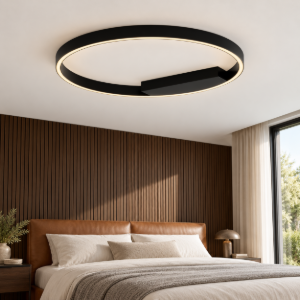 Plafoniera per camera da letto moderna nera led 3000k 4000k maytoni rim