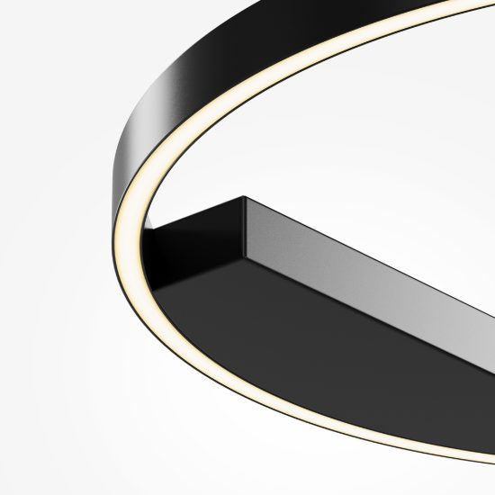 Plafoniera per camera da letto moderna nera led 3000k 4000k maytoni rim