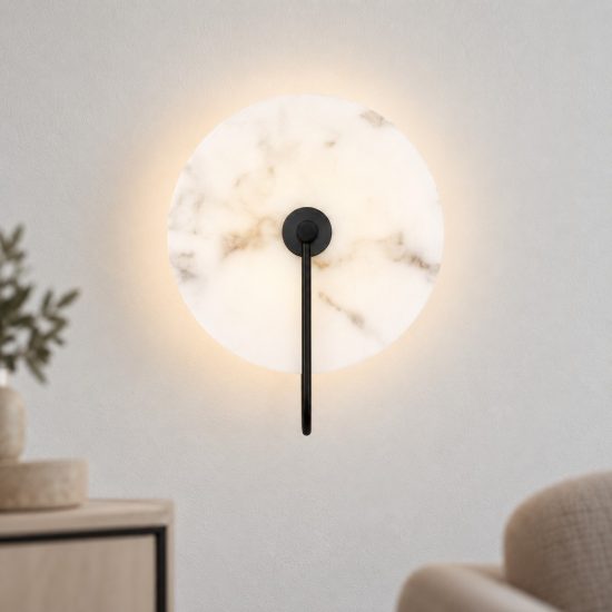 Applique led 6w 3000k per camera da letto moderno da parete nero opaco