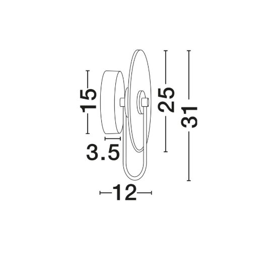 Applique led 6w 3000k per camera da letto moderno da parete nero opaco
