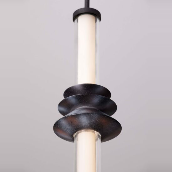 Lampada a sospensione per cucina moderna cilindrica nero sabbiato led 8w 3000k dimmerabile