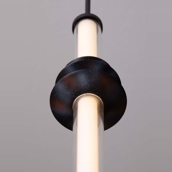 Lampada a sospensione per cucina moderna cilindrica nero sabbiato led 8w 3000k dimmerabile