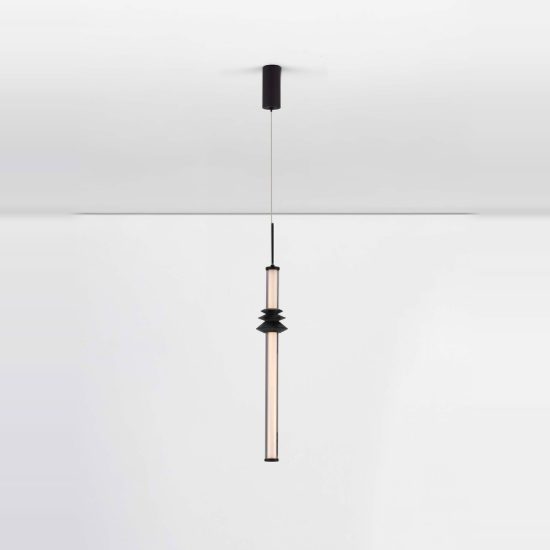 Lampada a sospensione per cucina moderna cilindrica nero sabbiato led 8w 3000k dimmerabile