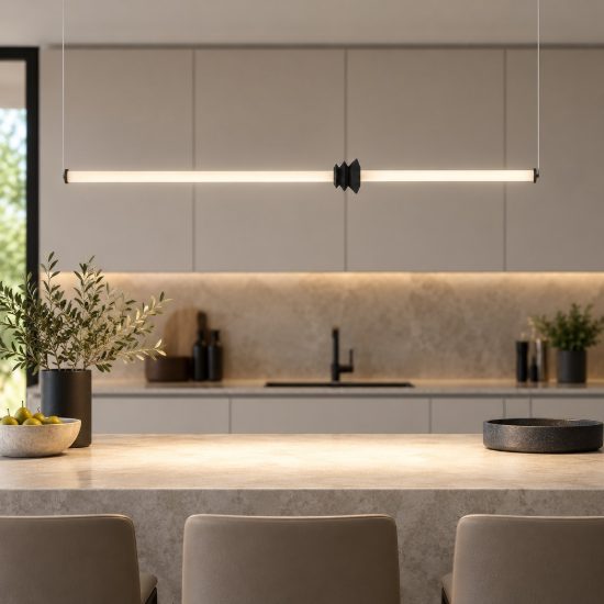 Lampadario a sospensione per cucina moderno nero sabbiato led 15w 3000k dimmerabile
