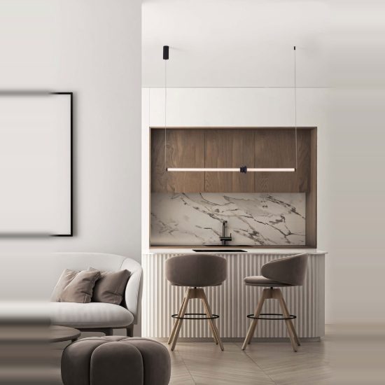 Lampadario a sospensione per cucina moderno nero sabbiato led 15w 3000k dimmerabile
